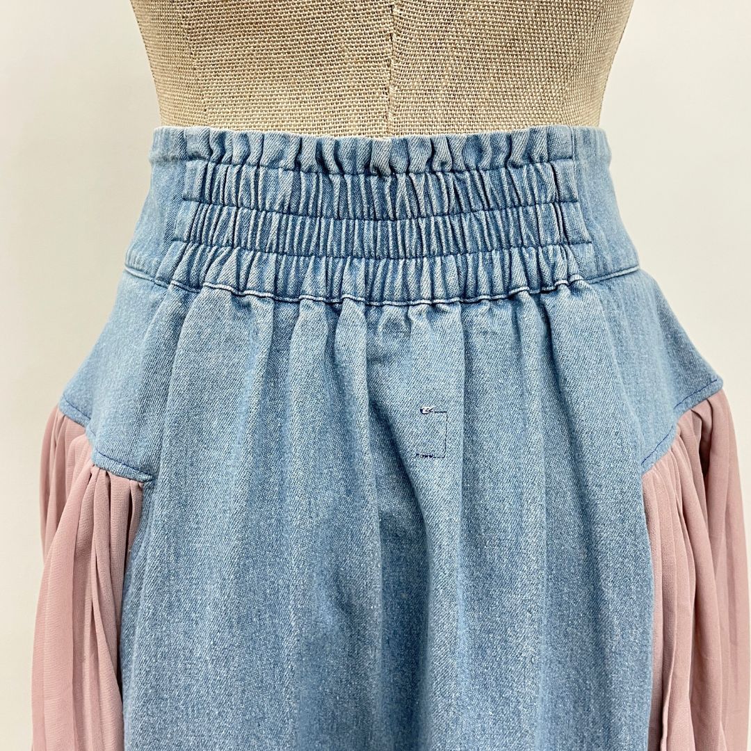 ♡新品未使用♡デニムダンガリー／リメイクロングスカート／160センチ Re:make デニム切り替えロングスカート – PASTEQIDOR
