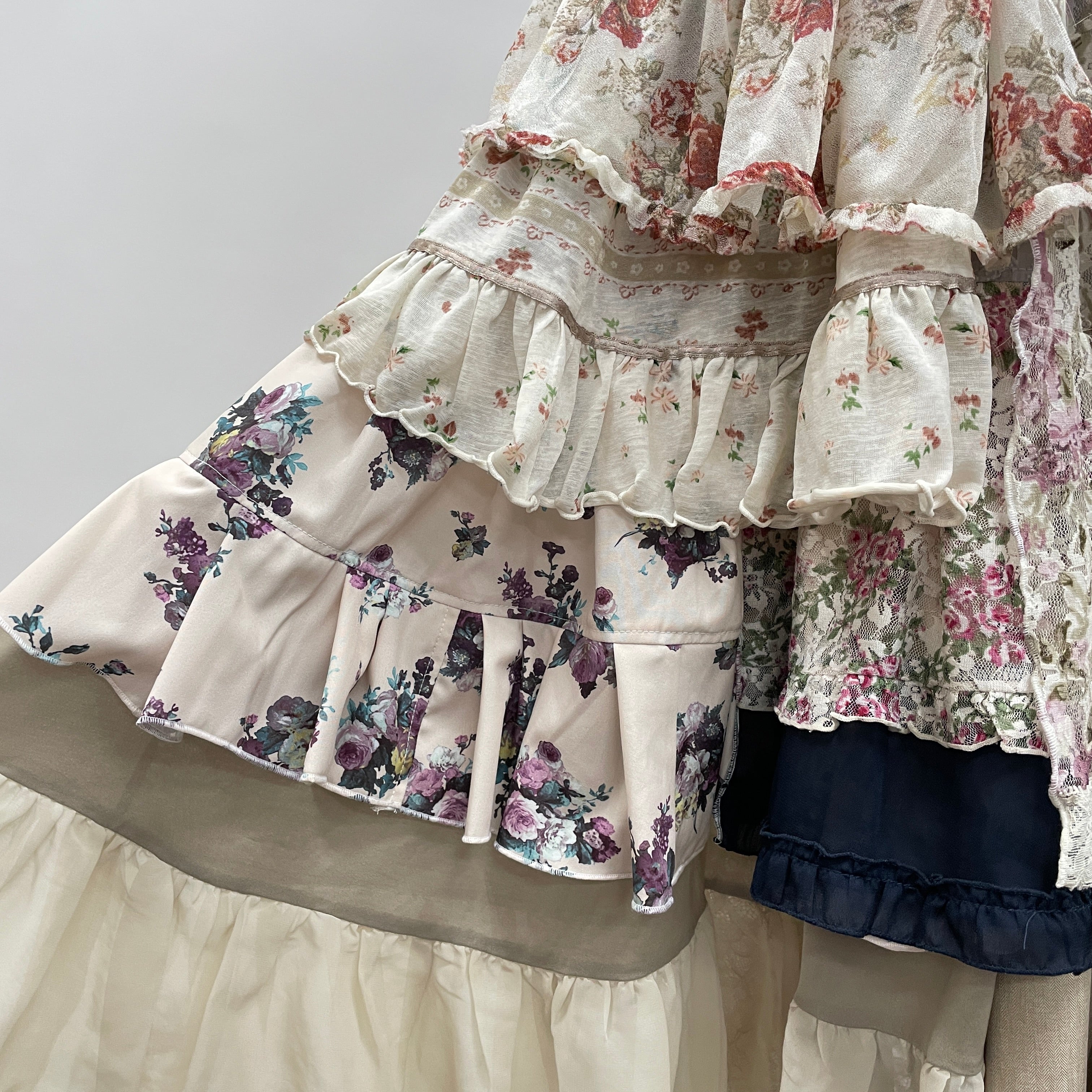 45R ★貴重★パトアシュ リネン刺繍のスカート バッグ＆コサージュ付き♪ 予約商品/9月下旬発送予定】XSサイズあり【DEA./ディア】2way