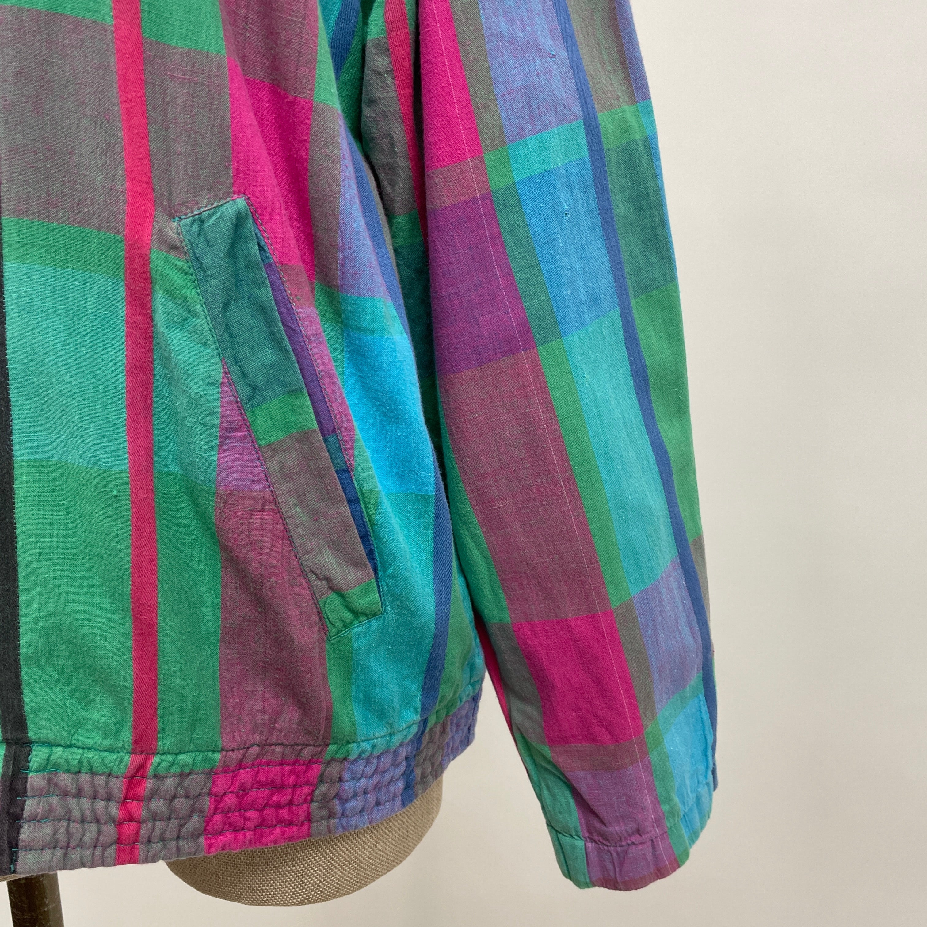 USED 90's IZOD LACOSTE MADRAS CHECK SWINGTOP – PASTEQIDOR