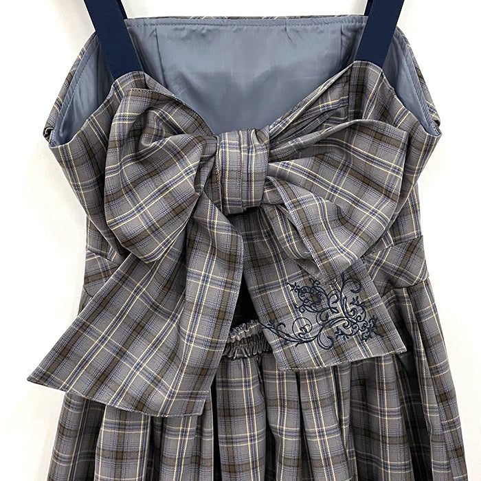 【新品】魅了のバックリボンジャケット Black チェック【タグ付き】 裏キルトエコウールチェックジャケット[品番：SPRW0009963]｜SpRay