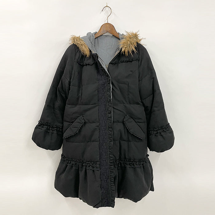 アトリエgg リバーシブルダウン❣️ LE GLAZIK｜リバーシブル ノーカラー コート ウール ロング