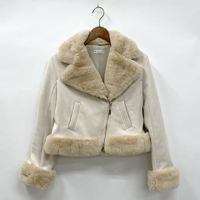 lala未使用★ATELIER BOZ　アトリエボズ　襟ファー　ライダース ce924aa01f79745ef968669b5157df