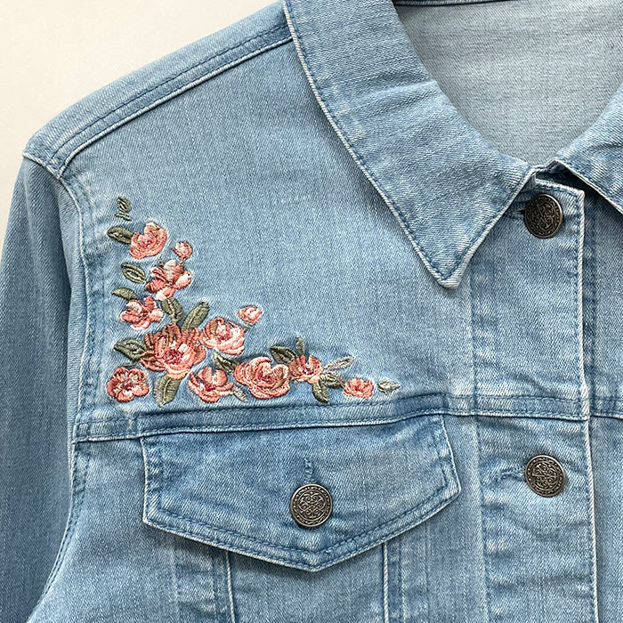 花刺繍ストレッチデニムJKT – PASTEQIDOR