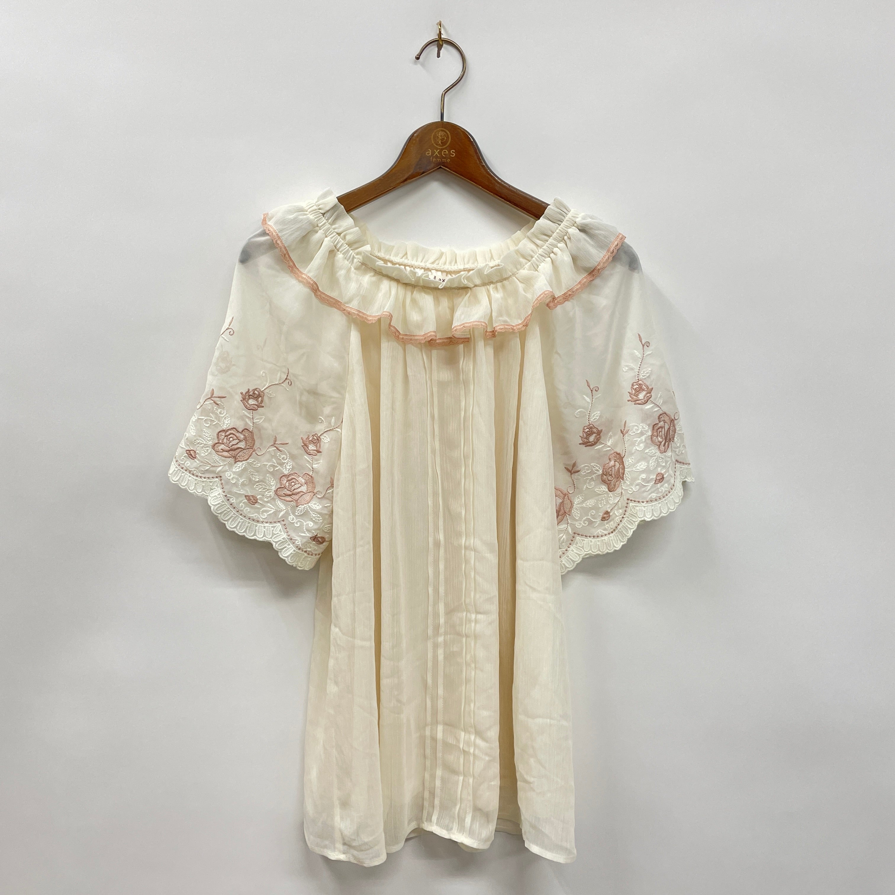 刺繍袖楊柳シフォンチュニック – PASTEQIDOR