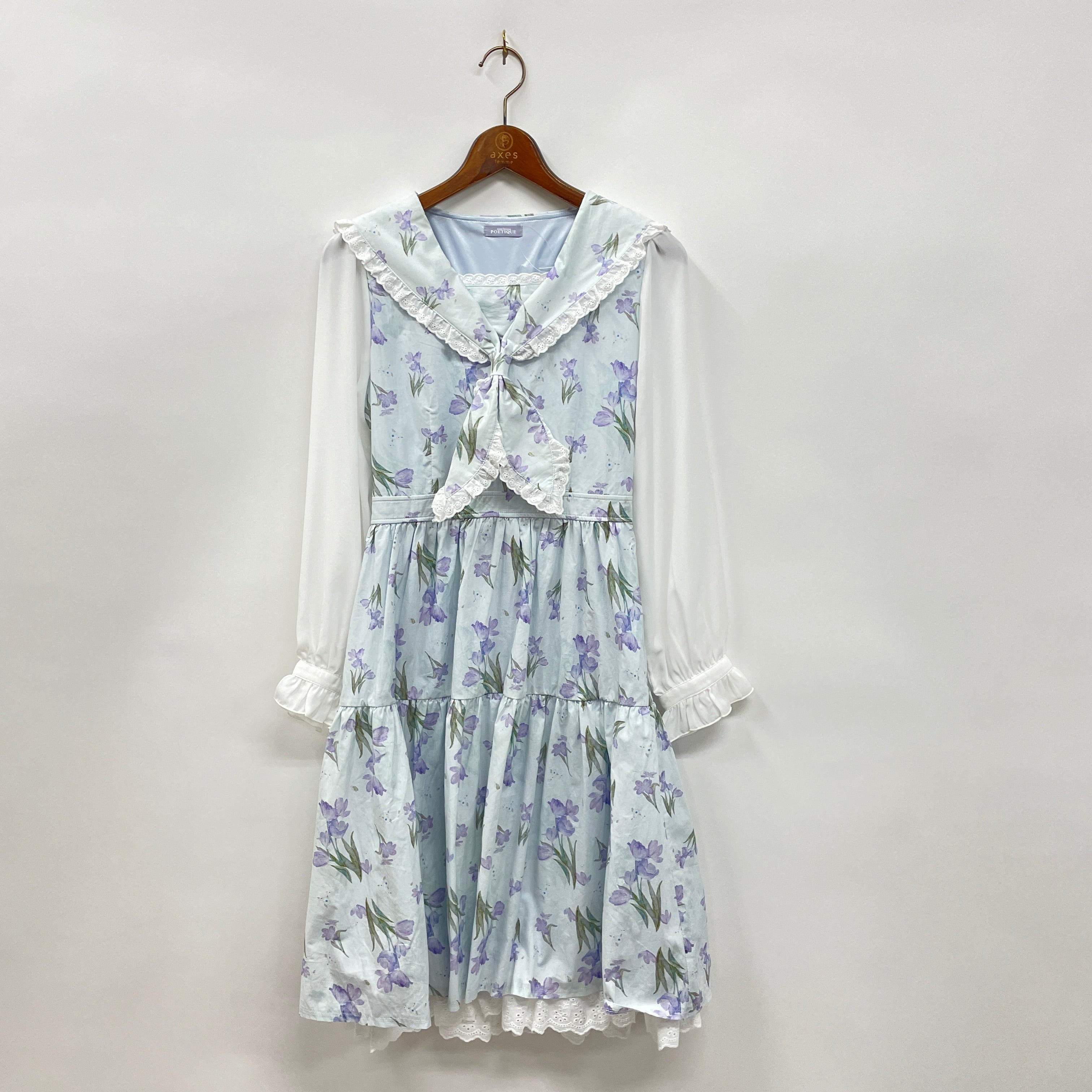 ☆ERDEM☆ エレガントフラワープリントリネンサマードレス♪ EPOCA DI BASE】 ワープフラワープリント フレアドレス 《WEB＆