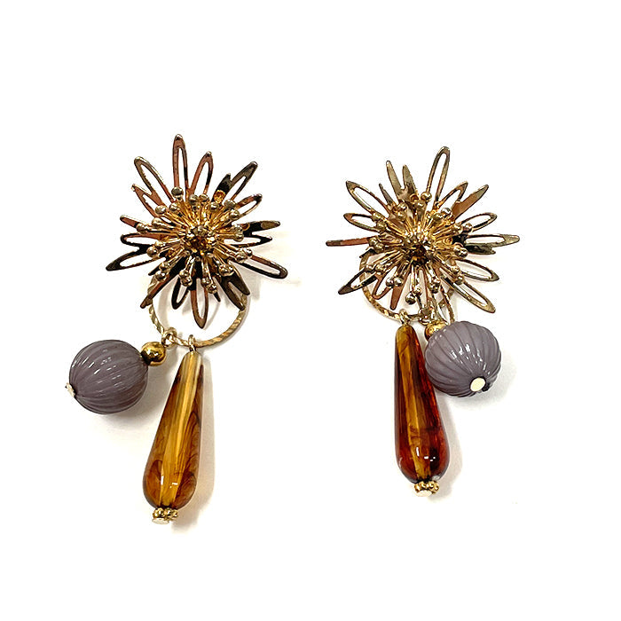 メタルフラワーモチーフピアス – PASTEQIDOR