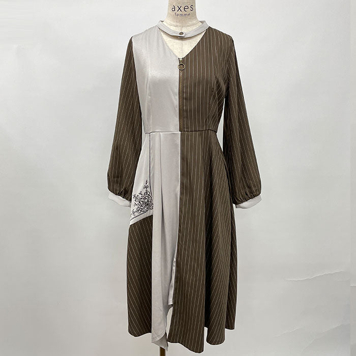 rienda シアーパターンイレヘムワンピ 新品未使用 セール】シアーパターンイレヘムワンピース 夏服 秋服