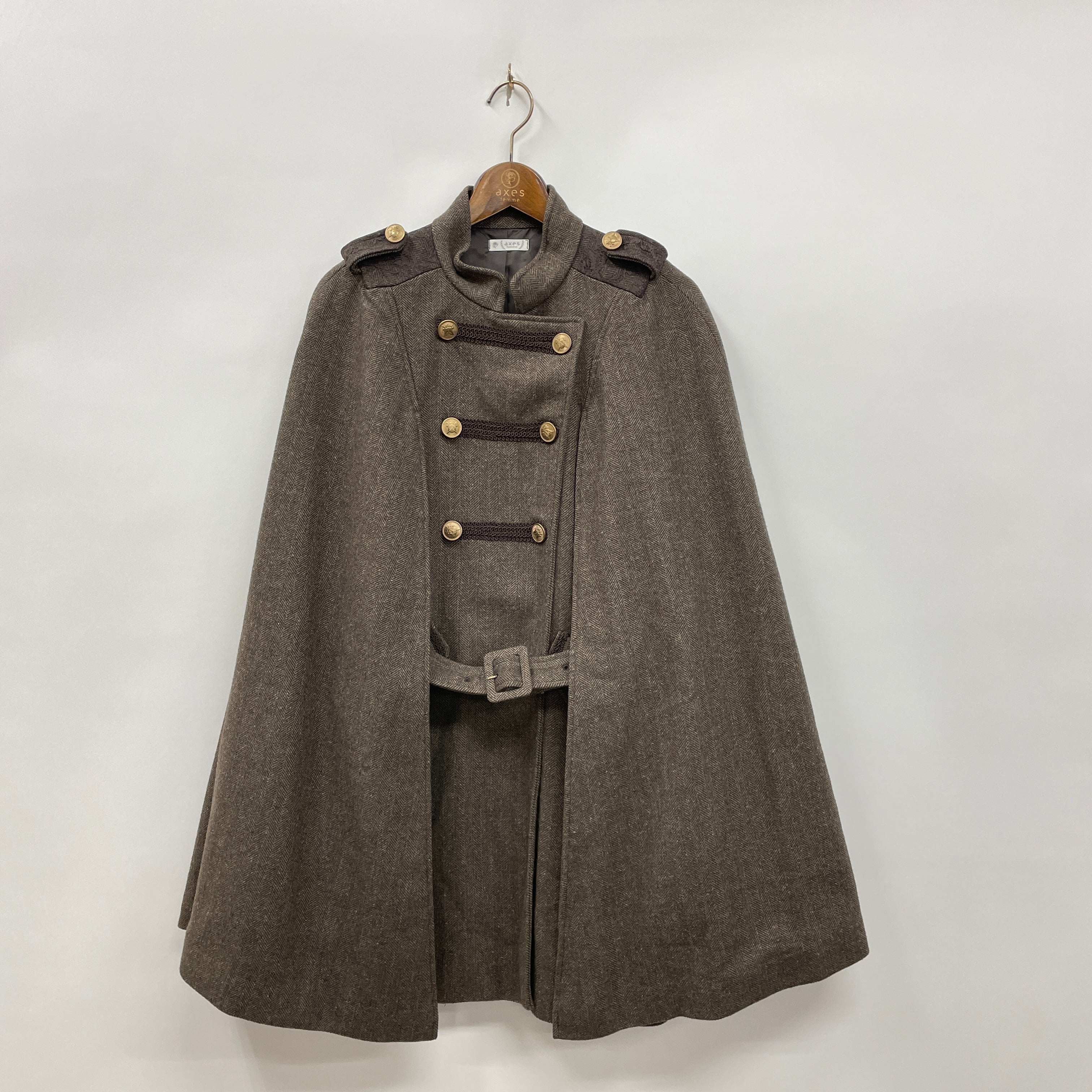 ◎イタリア製マント コート ケープウールアンティークチェーンvintage美品◎ マント イタリア製ウール100% 総手縫い | VESTA by John Ford