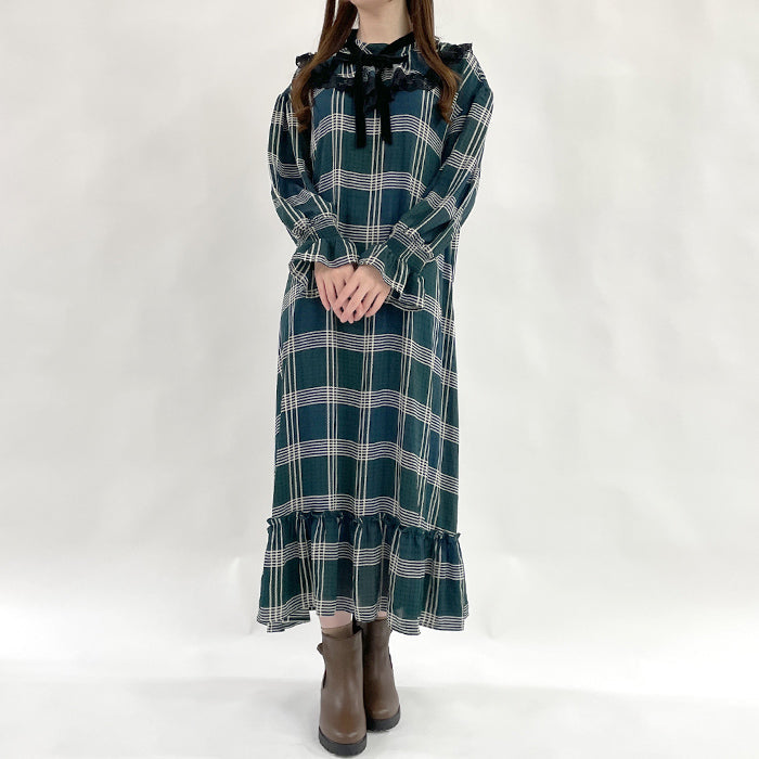 チェックプリントロングワンピ – PASTEQIDOR