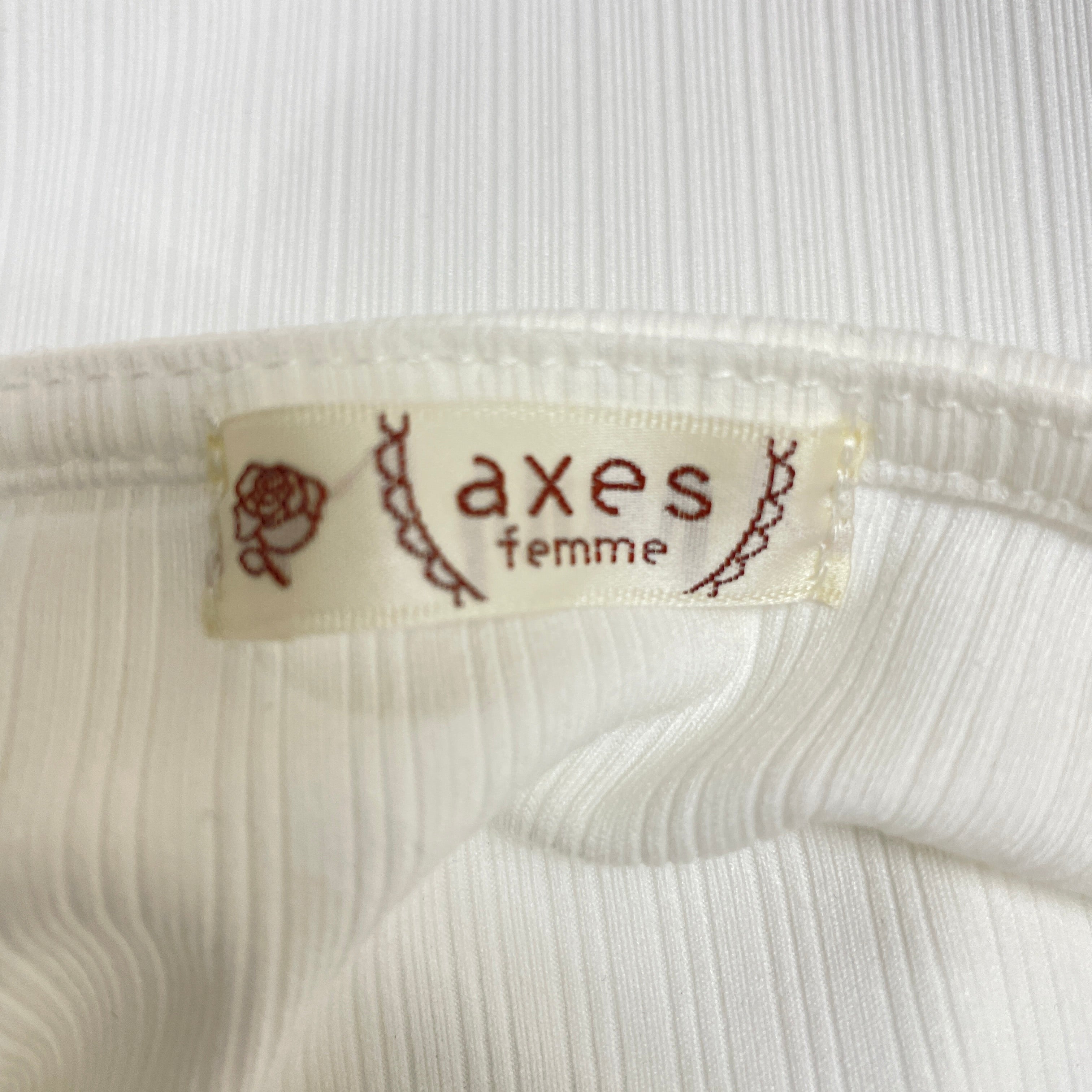 axes femme（アクシーズファム）古着 リボン×スカラップ刺繍プル