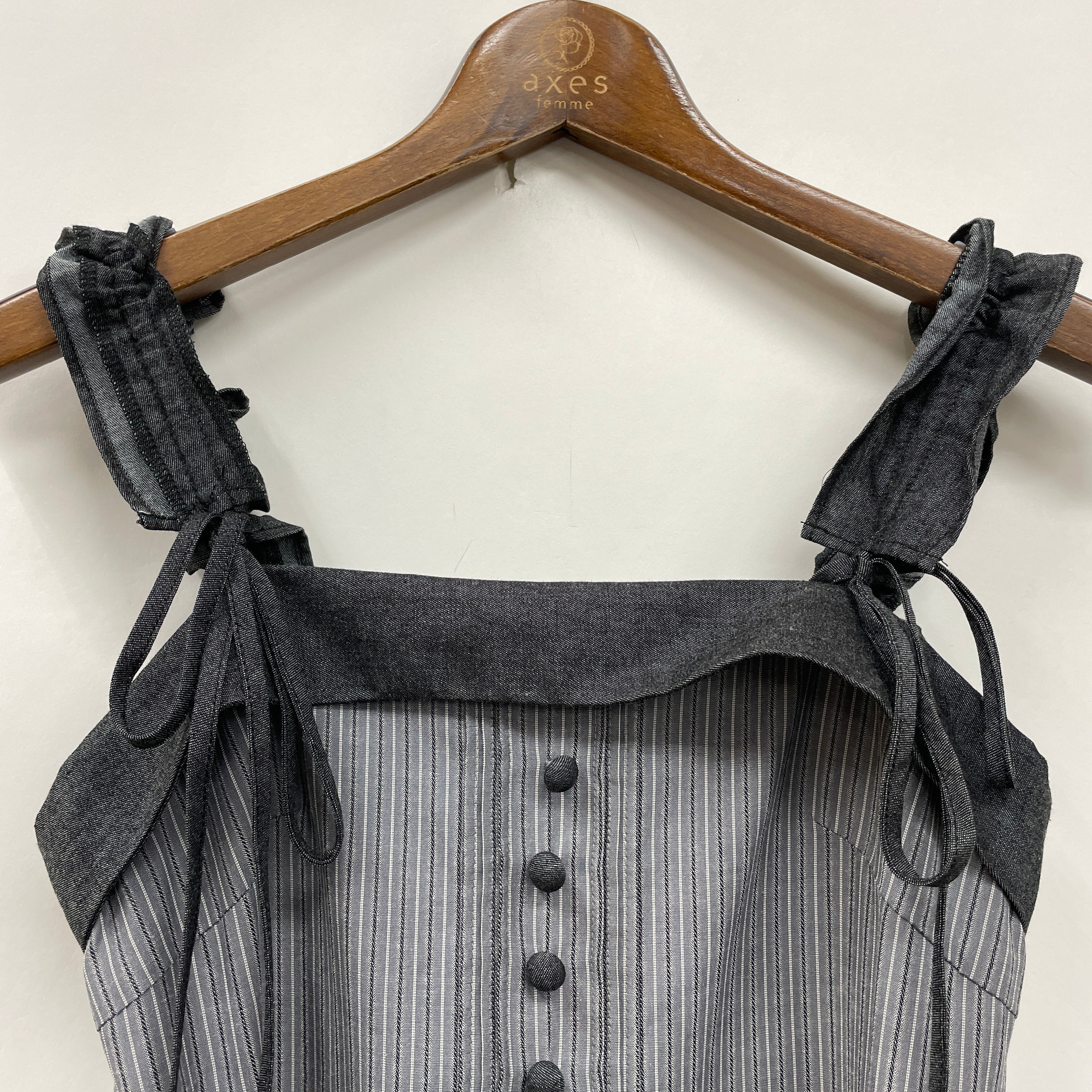 axes femme（アクシーズファム）古着 バラ刺繍ギャザーフリル