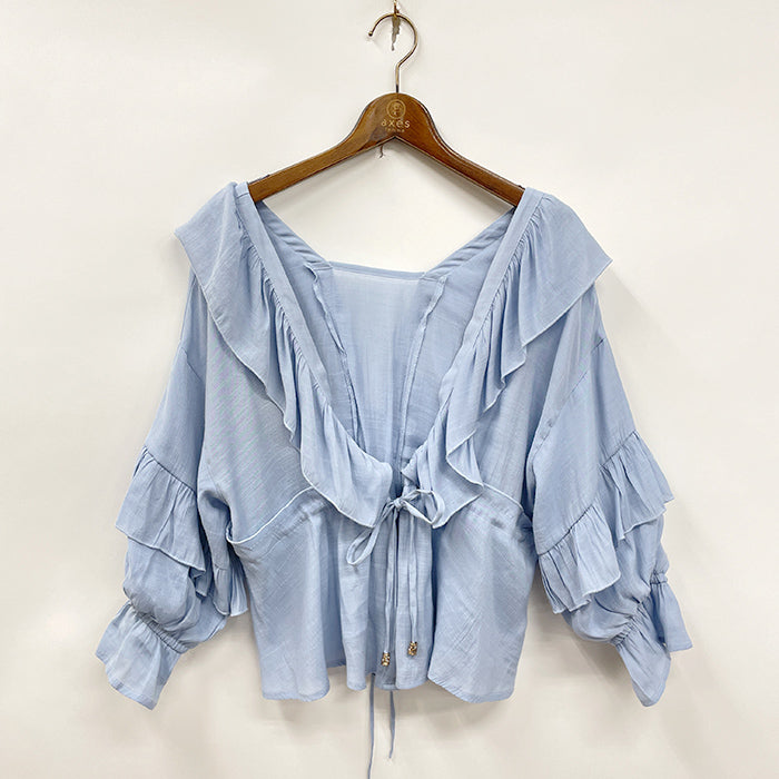 axes femme（アクシーズファム）古着 ボリュームフリルカーディガン