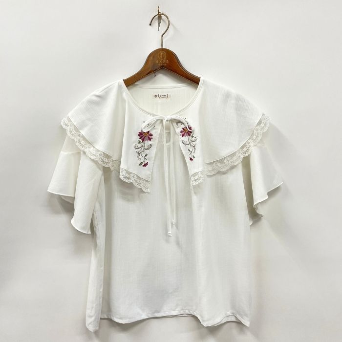 刺繍入ケープブラウス – PASTEQIDOR
