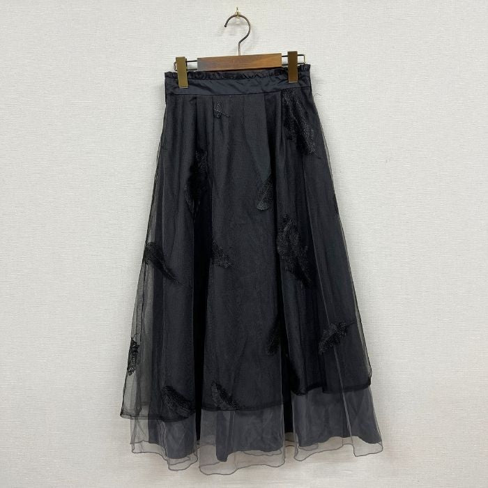 Q531 美品 M フォクシー チュール チュチュプリマ スカート レディース axes femme（アクシーズファム）古着 フェザー刺繍チュールスカート