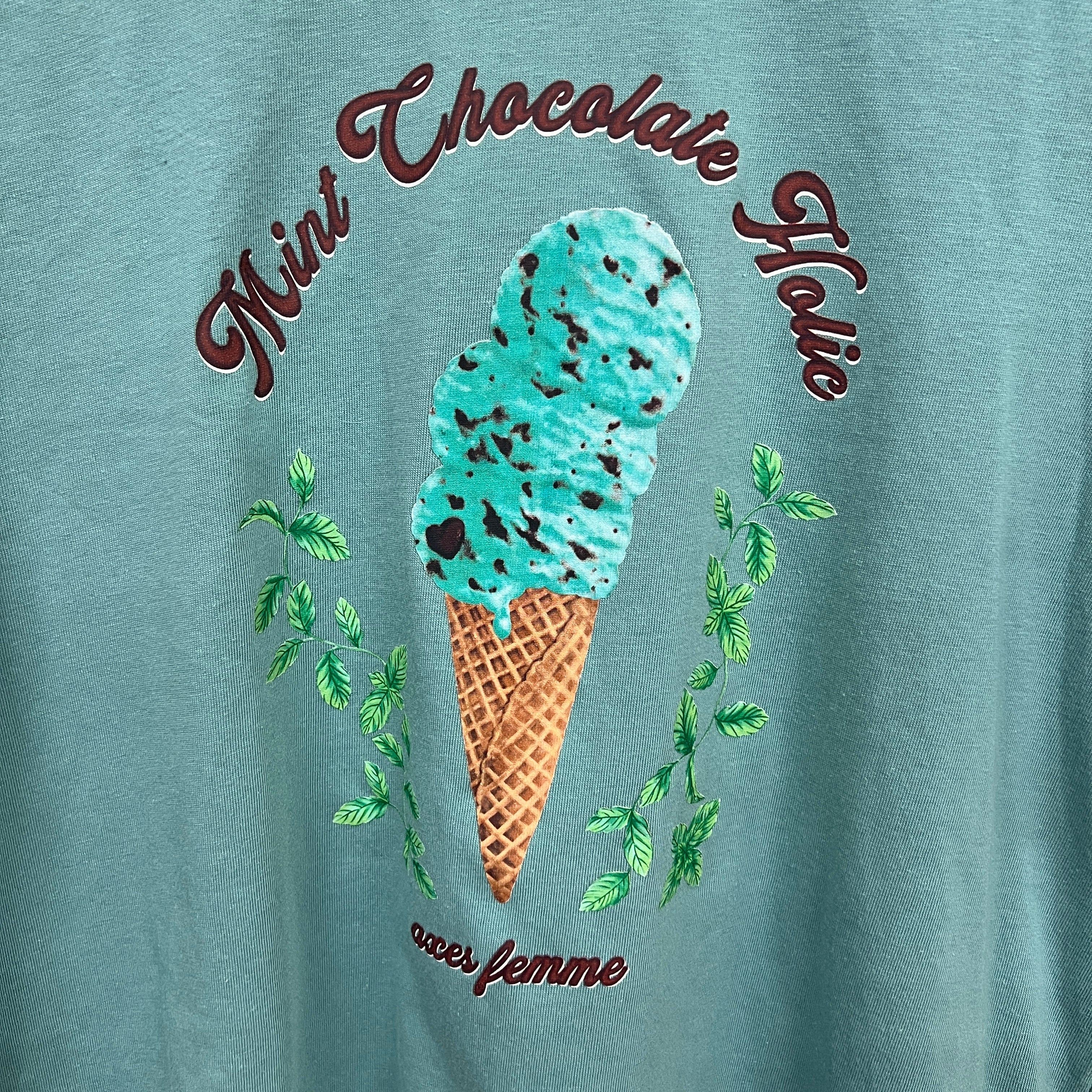 axes femme（アクシーズファム）古着 チョコミントプリントTシャツ｜パ