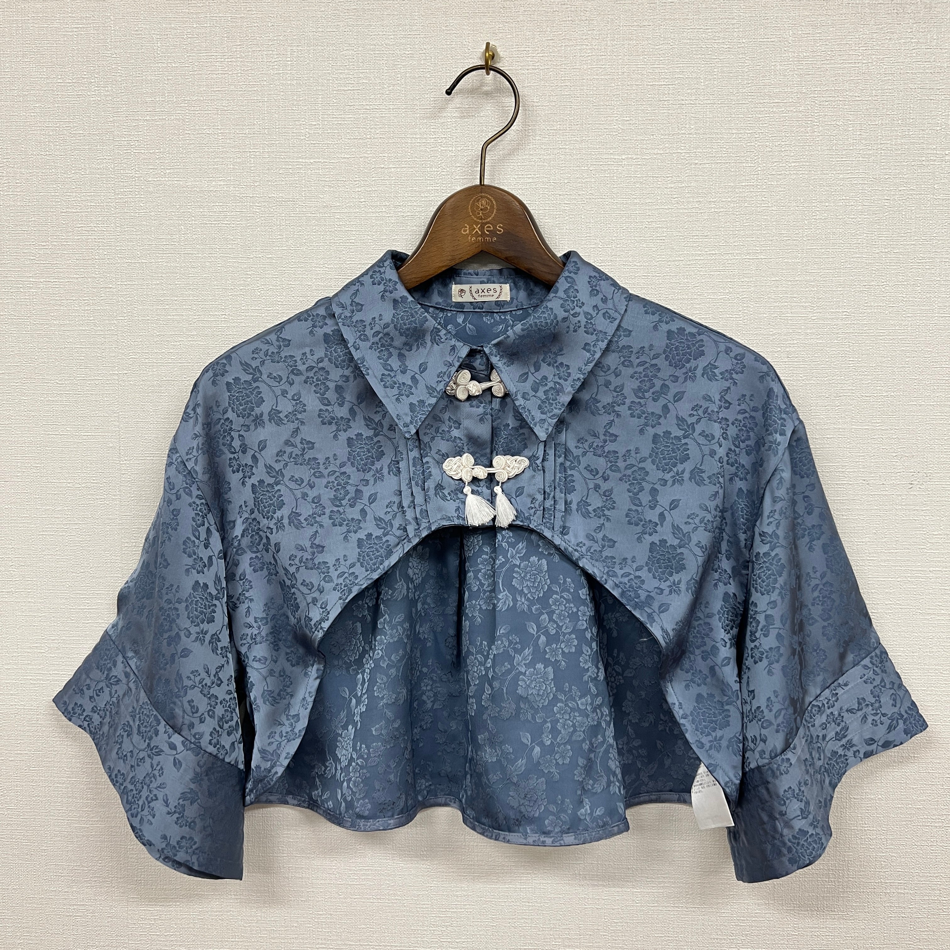 ozz oneste 刺繍入りチャイナ風ショートボレロ チャイナ釦ショートボレロBL – PASTEQIDOR